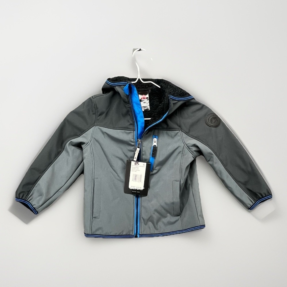 Brand‎ New Gerry Boys XXS Falcon Softshell GRAY  Jacket Coat Full Zip IRON